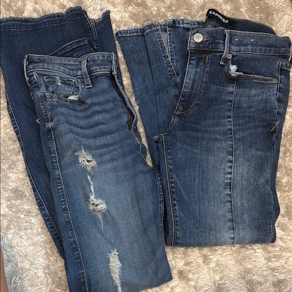 Express and Hollister Blue Jeans Distressed Classic